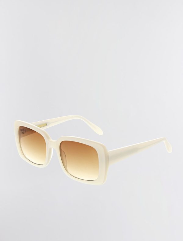 Bcbg Rectangle 1982 Sunglasses Cream