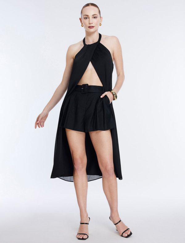 Bcbg Belted Pleated Short Black - Image 2