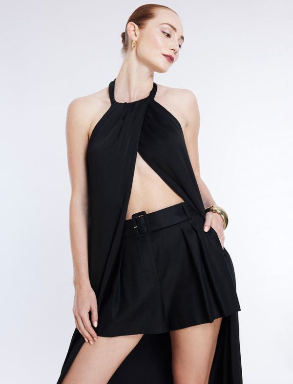 Bcbg Belted Pleated Short Black - Image 5