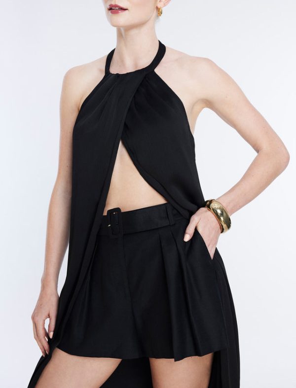 Bcbg Belted Pleated Short Black - Image 6