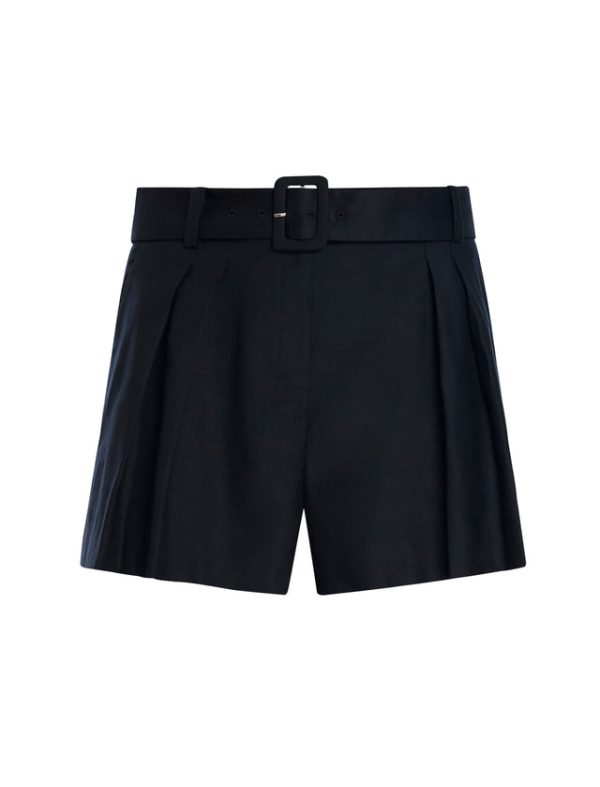 Bcbg Belted Pleated Short Black - Image 7