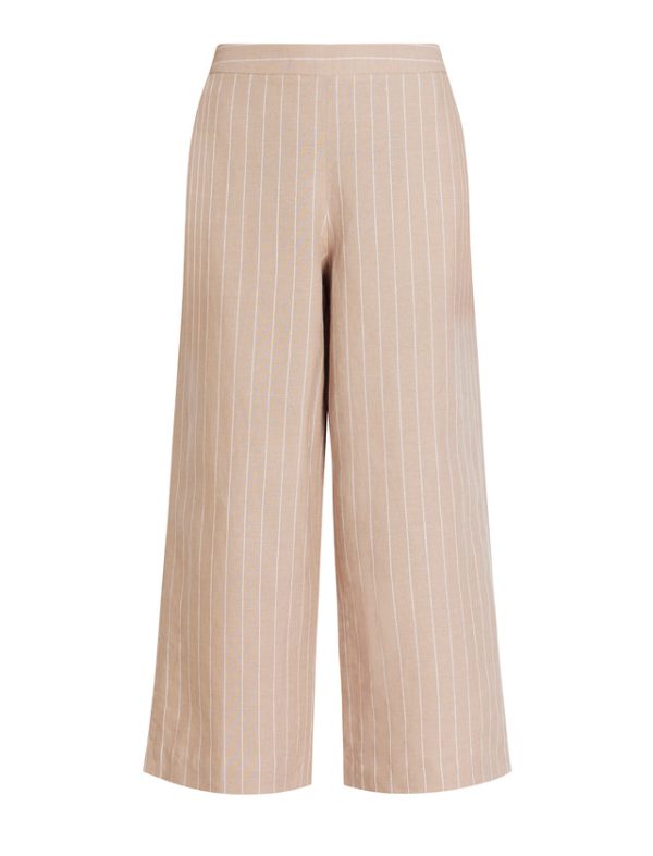 Bcbg Wide-Leg Crop Pant Khaki/White - Image 7