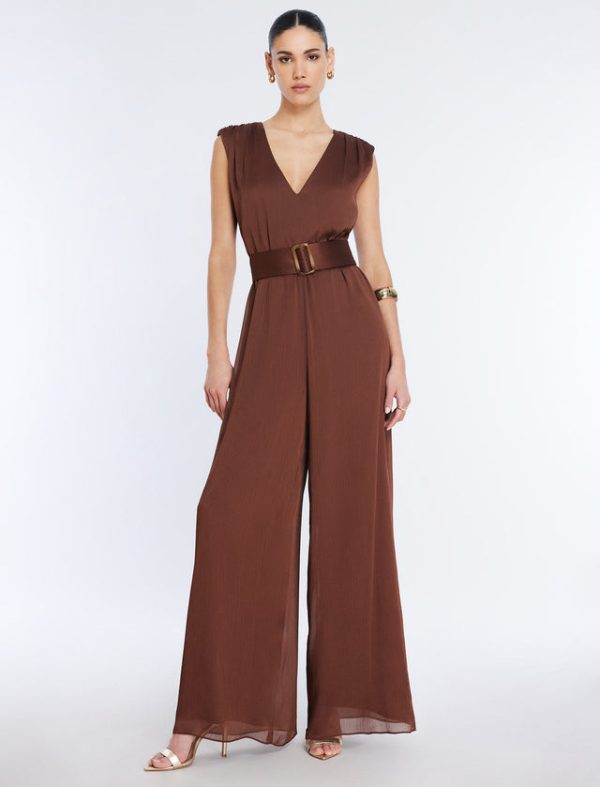 Bcbg Imogen Belted Jumpsuit Chocolate - Image 5