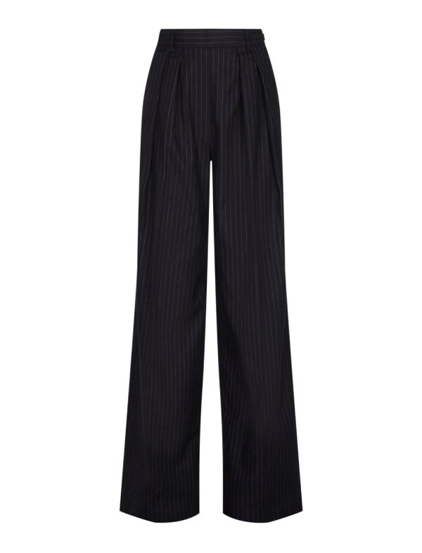 BCBG ALDINA WIDE-LEG TROUSER PANT - BLACK - Image 5