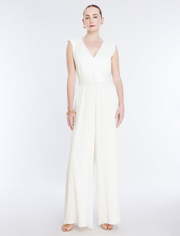 Bcbg Imogen Belted Jumpsuit Gardenia - Image 2