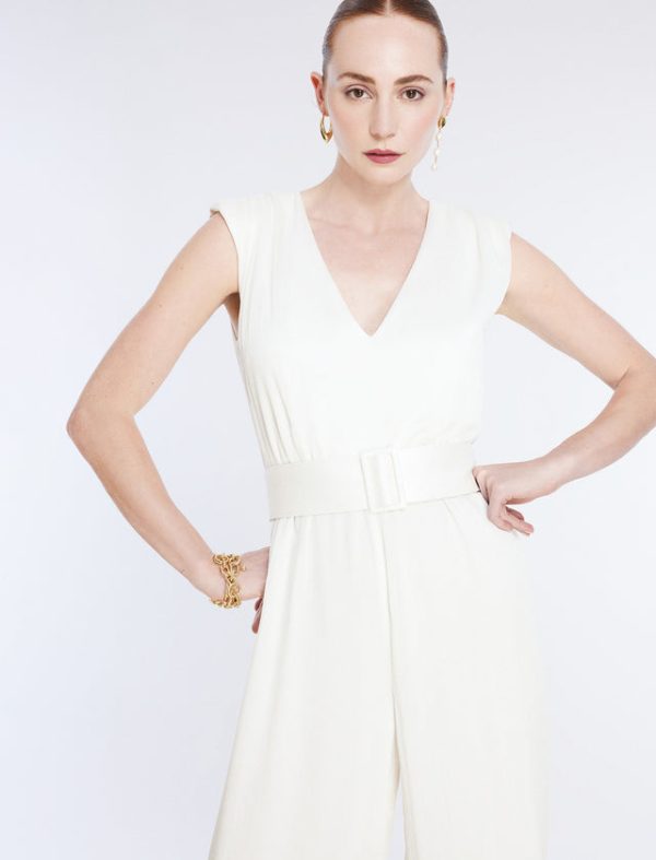 Bcbg Imogen Belted Jumpsuit Gardenia - Image 6