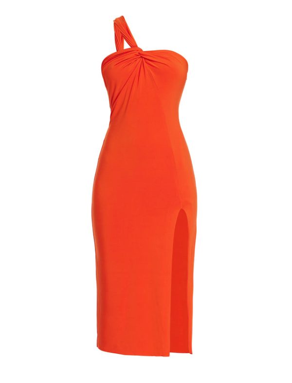 Bcbg Matilda One Shoulder Midi Dress Pumpkin - Image 7