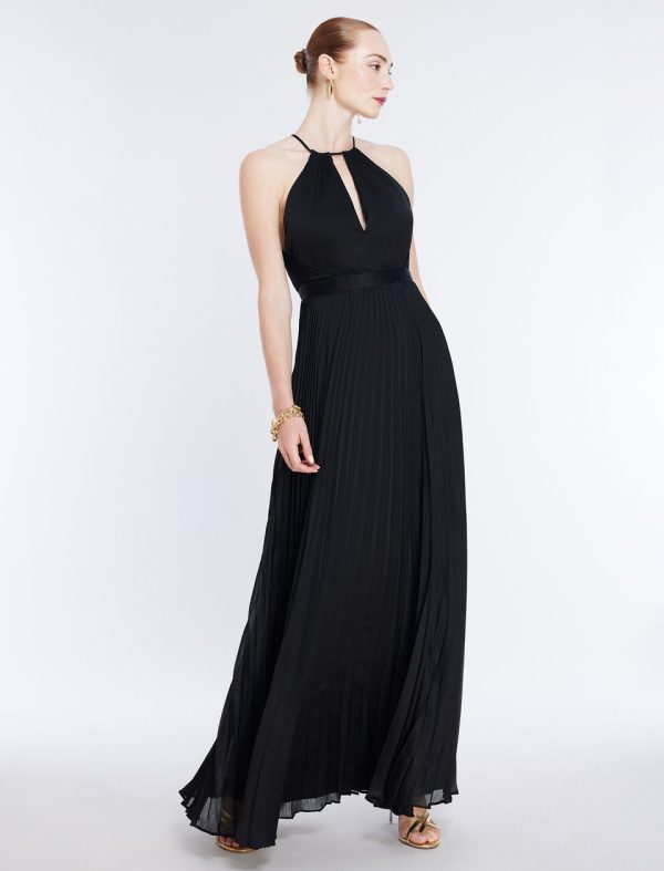 Bcbg Primrose Pleated Gown Black