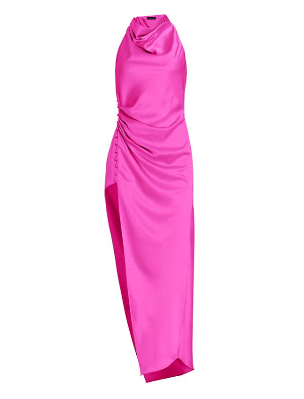 Bcbg Keziah Draped Halter Gown Fuschia Pink - Image 7