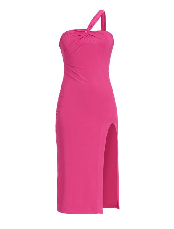 Bcbg Matilda One Shoulder Midi Dress Bright Rose - Image 7