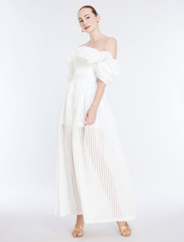 Bcbg Maisie Off Shoulder Gown Gardenia - Image 5