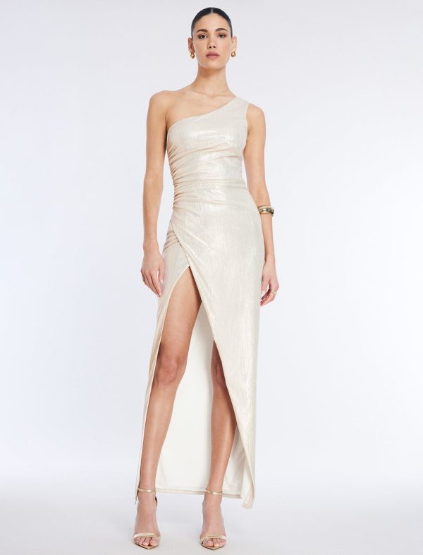 Bcbg Leoni One Shoulder Dress Gardenia - Image 2