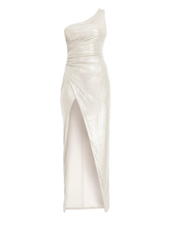 Bcbg Leoni One Shoulder Dress Gardenia - Image 7