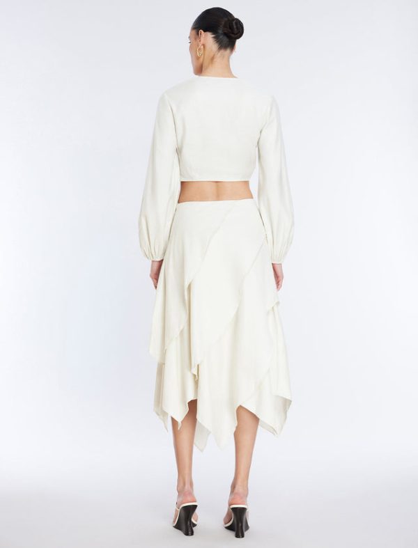 Bcbg Twist Front Crop Top Gardenia - Image 4