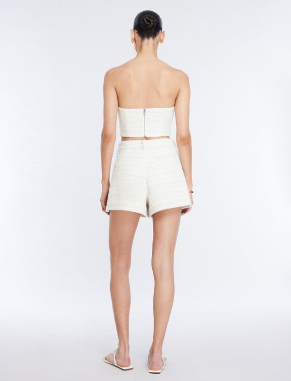 Bcbg Tweed Crop Top Gardenia - Image 3