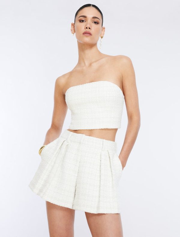 Bcbg Tweed Crop Top Gardenia - Image 6