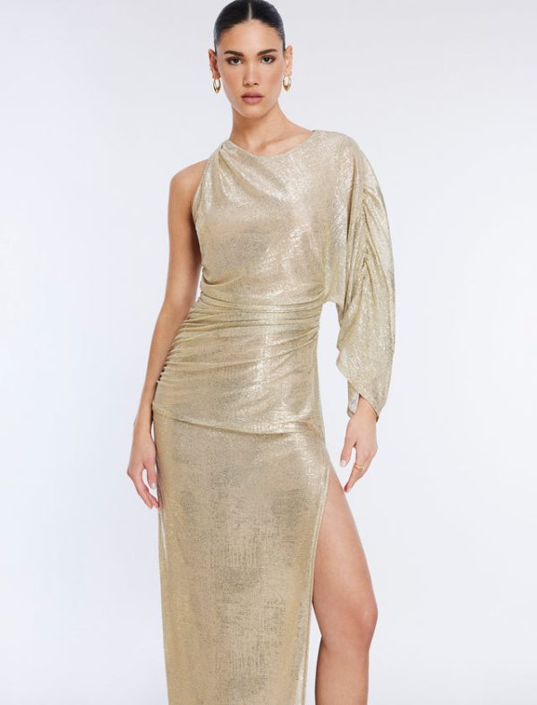 Bcbg Ilona Metallic Evening Gown Gold - Image 6