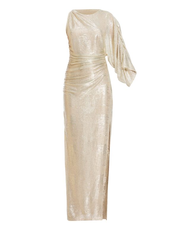 Bcbg Ilona Metallic Evening Gown Gold - Image 7