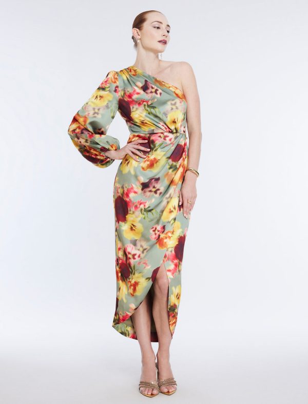 Bcbg Malena Asymmetrical Dress Floral Daze