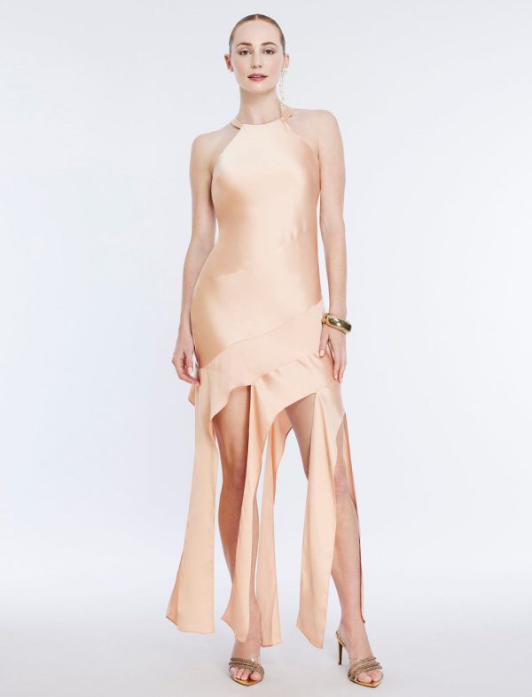 Bcbg Kalina Cascading Ruffle Dress Blush