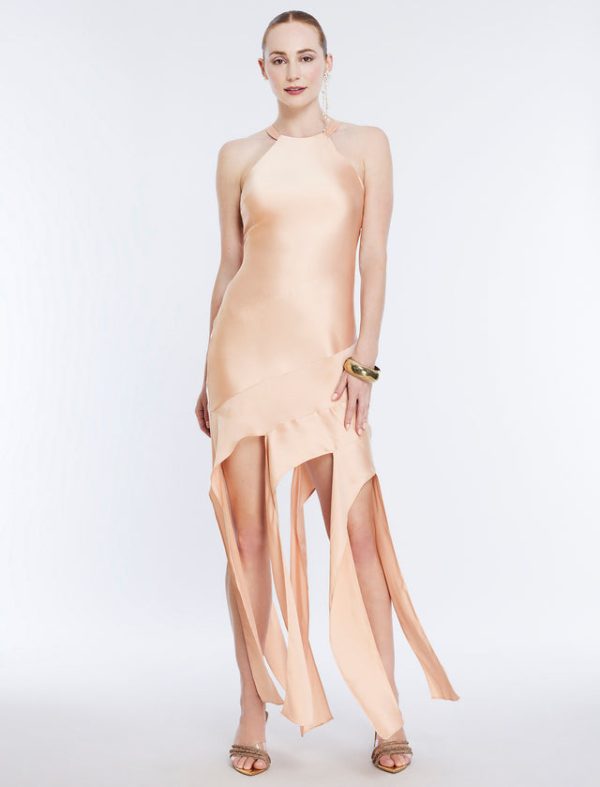 Bcbg Kalina Cascading Ruffle Dress Blush - Image 5