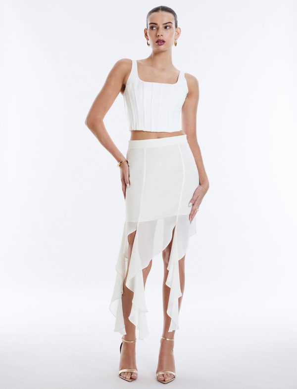 Bcbg Cascading Ruffle Skirt Gardenia - Image 2