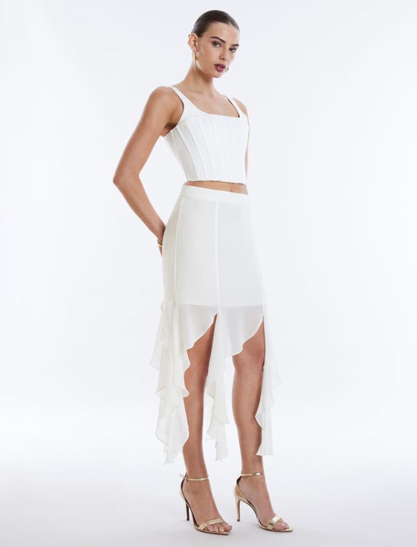 Bcbg Cascading Ruffle Skirt Gardenia - Image 3