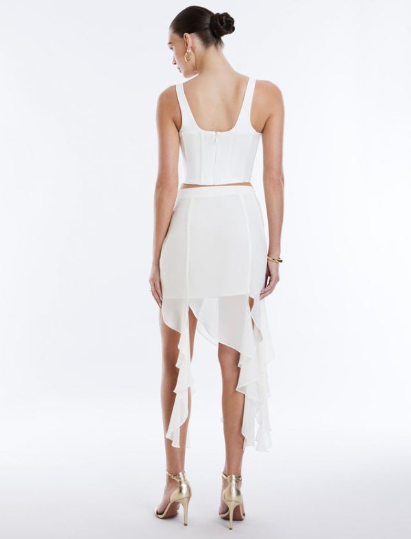 Bcbg Cascading Ruffle Skirt Gardenia - Image 4