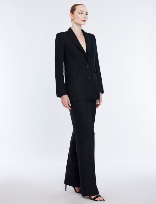 Bcbg Linen Blazer Black - Image 3