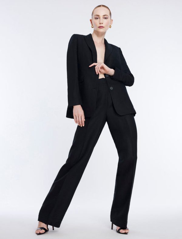 Bcbg Linen Blazer Black - Image 5