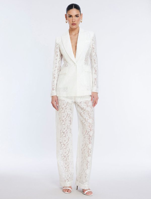 Bcbg Rialla Lace Blazer Gardenia - Image 2