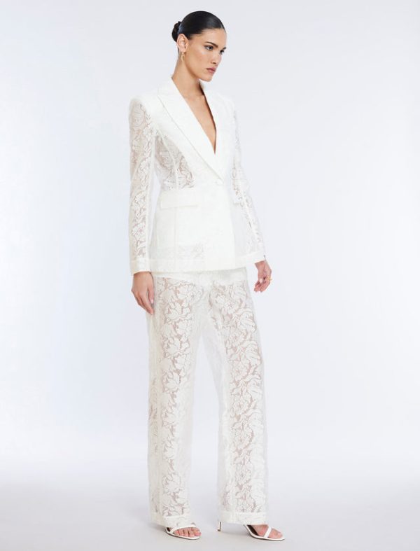 Bcbg Rialla Lace Blazer Gardenia - Image 3