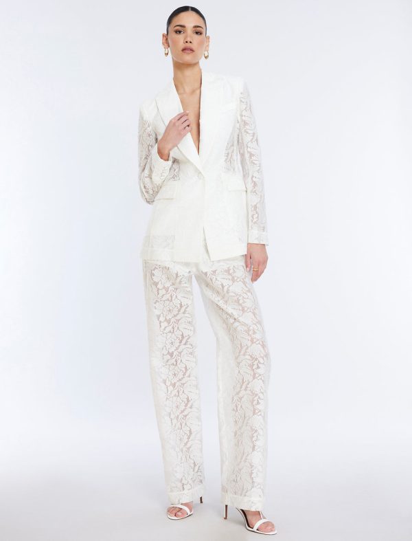 Bcbg Rialla Lace Pant Gardenia