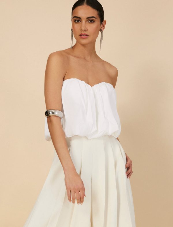 Bcbg Strapless Cotton Poplin Top