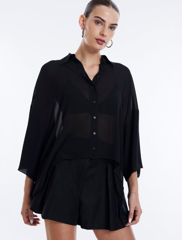 Bcbg Button-Up Batwing Top - Image 6