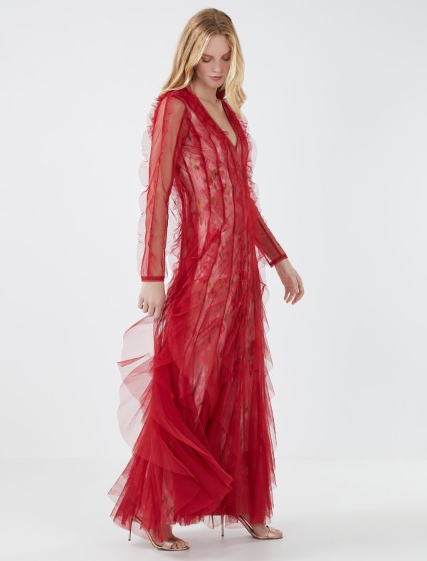 Bcbg Aleks Ruffle Evening Gown