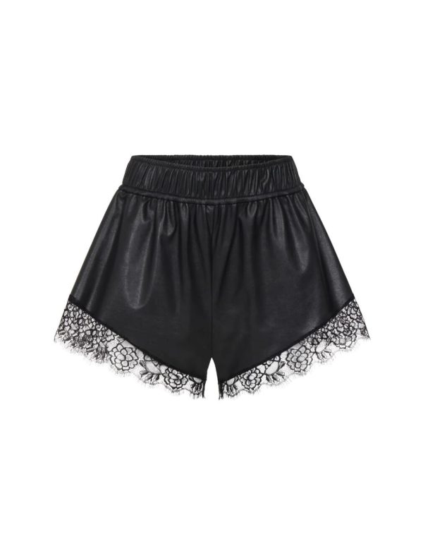 BCBG CHIARA LACE TRIM SHORTS - BLACK BEAUTY - Image 4