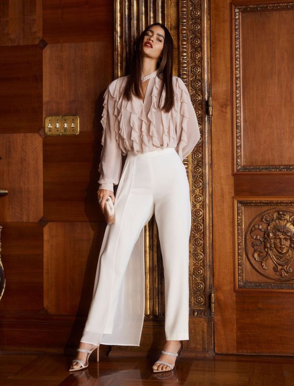 Bcbg Chiffon Layer Slim Pant