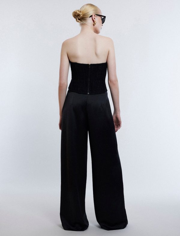 Bcbg Trouser Aire Wide-Leg Satin Trouser - Image 4