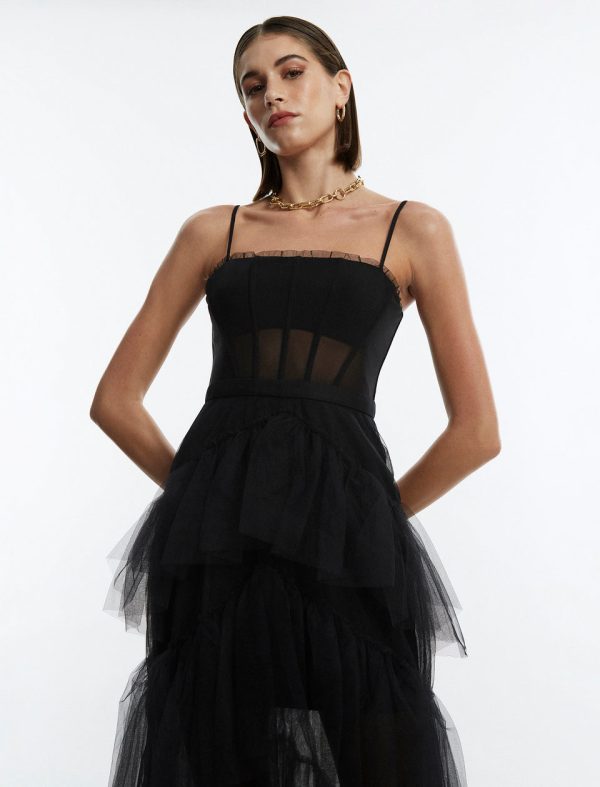 Bcbg Oly Tiered Ruffle Tulle Evening Gown - Image 2