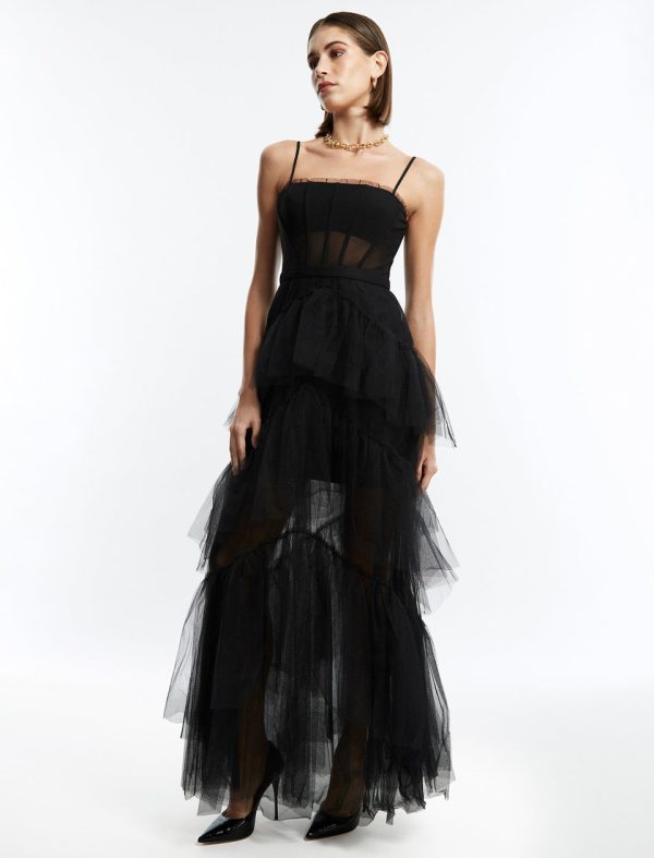 Bcbg Oly Tiered Ruffle Tulle Evening Gown - Image 3