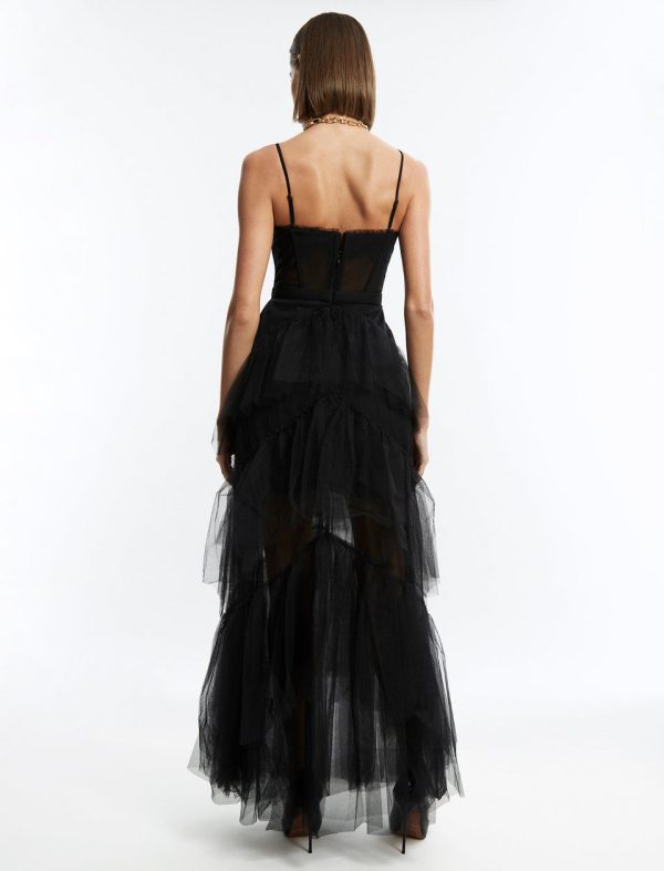 Bcbg Oly Tiered Ruffle Tulle Evening Gown - Image 4