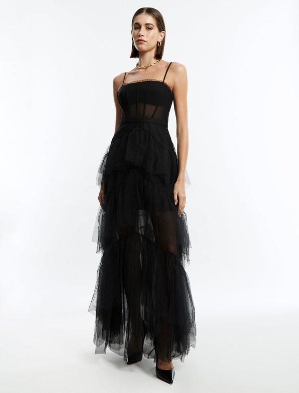 Bcbg Oly Tiered Ruffle Tulle Evening Gown - Image 5