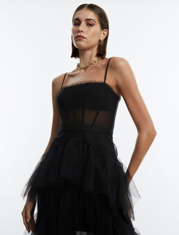 Bcbg Oly Tiered Ruffle Tulle Evening Gown - Image 6