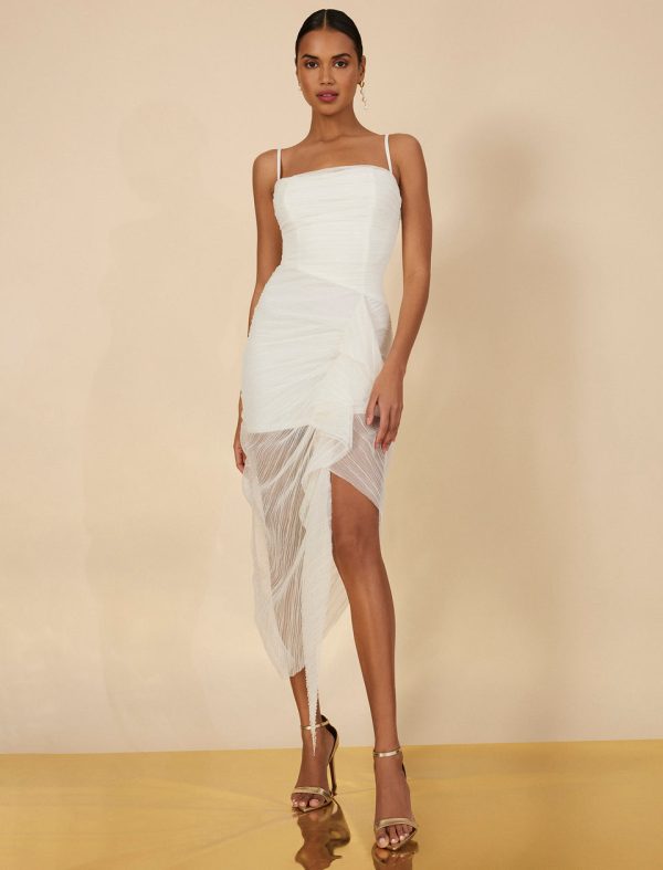 Bcbg Lottie Cascading Ruched Dress