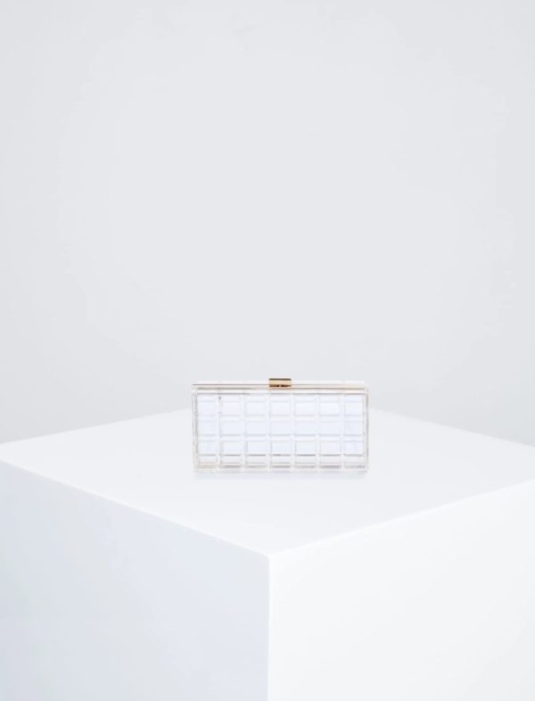 BCBG CLUTCH ALESSANDRA WINDOWPANE HARD CASE CLUTCH - CLEAR - Image 3