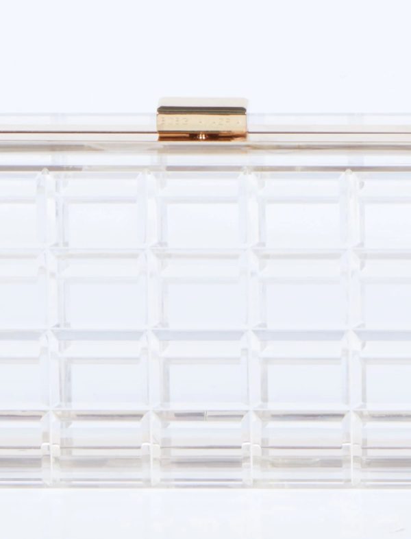 BCBG CLUTCH ALESSANDRA WINDOWPANE HARD CASE CLUTCH - CLEAR - Image 4