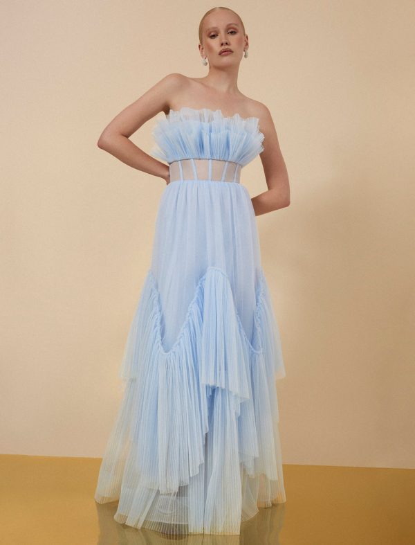 Bcbg Jeanne Strapless Tulle Gown