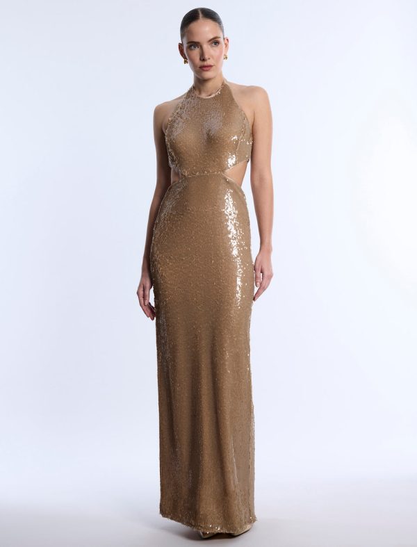 Bcbg 2025 Sequin Cutout Halter Gown - Image 5