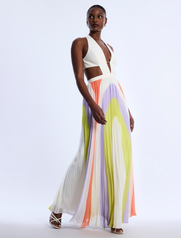 Bcbg 2025 Printed Pleated Cutout Dress - Image 6